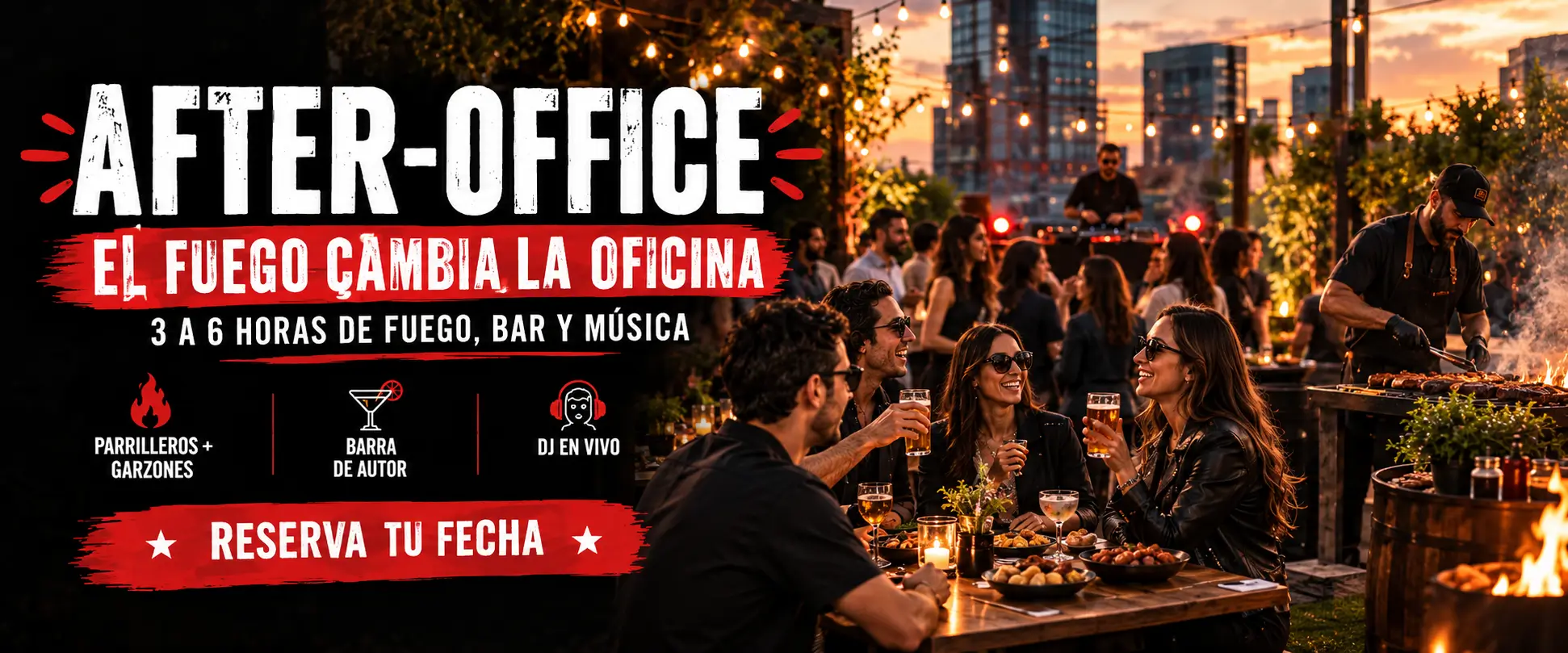 After office corporativo al fuego